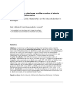 Influencia de Las Relaciones Familiares Sobre El Aborto Provocado en Adolescentes