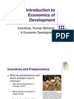 Incentives, Human Behavior & Economic Development