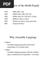 Overview of The 80x86 Family