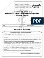 Prova Residencia Medica Com Pre-Requisito em Clinica Medica PDF