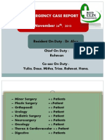 Emergency Case Report November 24, 2013: Resident On Duty: Dr. Alex Chief On Duty: Rohman