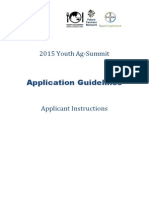 Application Guidelines: 2015 Youth Ag-Summit