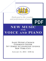 New Music For Voice and Piano: Concert Program