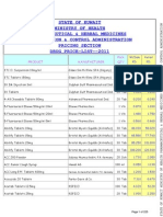 Kuwait Medicine Price List PDF