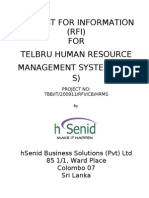 Request For Information (Rfi) For Telbru Human Resource Management System