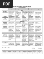 Sports From Around The World - Assessment Rubric