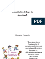 Evaluación para El Logro Del Aprendizaje Preescolar