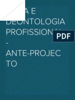 Ética e Deontologia Profissional - Ante-Projecto