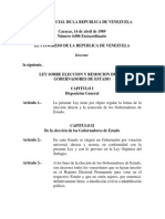 Ley Sobre Eleccion y Remocion de Los Gobernadores de Estado