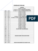 Schedules For The Test