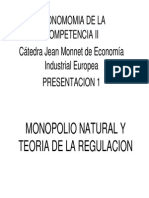 Monopolio Natural y Teoria de La Regulacion