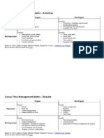 Covey Time Management Matrix