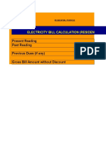 Electricity Bill Calculation (Residential)