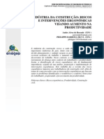 Indústria Da Construção: Riscos e Intervenções Ergonômicas Visando Aumento Na Produtividade