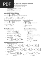 Partial Differential Equation Formula Sheet