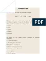 Exercícios de Leis Ponderais