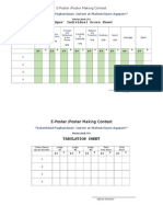 Judges' Individual Score Sheet: E-Poster /poster Making Contest