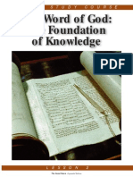 Bible Study Course: Lesson 2 - The Word of God - The Foundation of Knowledge