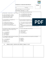 Prueba de Ciencias Naturales Segundo Basico 3