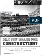 Are You Ready For Construction - A Comparative Analysis The Game of Football & The Business of Construction