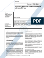 NBR 12087 MB 3424 - Chuveiros Eletricos - Determinacao Da Potencia Eletrica