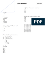 Test 1 - Basic Algebra: Anees Hussain Salman Farooq