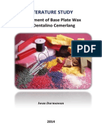 Experiment For Base Plate Dental Wax (PTDC) 2014 - LITERATURE STUDY PDF