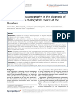 Accuracy of Ultrasonography in The Diagnosis of Acute Calculous Cholecystitis: Review of The Literature