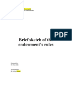 Brief Sketch of The Endowment's Rules: Endowment General Secretarial General Secretariat For Endowments