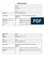 Risk Assessment: Production Title: Date: Location: Personnel