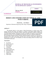Design and Construction of Vertical Axis Wind Turbine