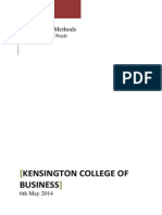 Kensington College of Business: Quantitative Methods