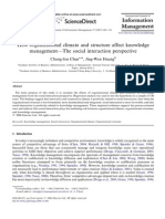 How Organizational Climate and Structure Affect Knowledge Management-The Social Interaction Perspective - MEDIATING - variABLE