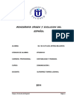 Monografia Origen y Evolucion Del Español