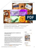 Metodología de La Investigacion - Tipos de Investigacion y Diseño de Investigacion