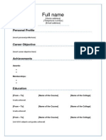 Word Blank CV Template Example 15