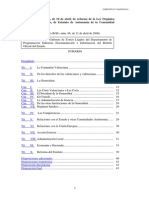 TEMA 2 Estatuto de Autonomía de La Comunidad Valenciana