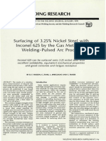 Surfacing of 3.25% Nickel Steel With Inconel 625 by The Gas Metal Arc Welding-Pulsed Arc Process