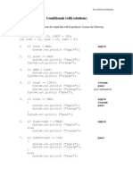 Conditionals (With Solutions) : Exercise Worksheet Java Software Solutions