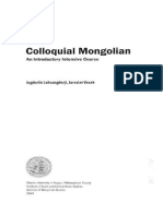 Colloquial Mongolian I UNEDITED PDF