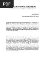 Una Ciencia Crítica de La Educación. Pluralismo Metodologico o Pluralismo Epistemológico. José Moya Otero