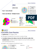 Three Key Theories: E.W. Burgess - Concentric Zone Hoyt - Sector Model Harris and Ullman - Multiple Nuclei