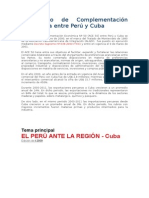 Acuerdo de Complementación Económica Entre Perú y Cuba