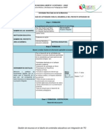 Matriz. Elaboracion Guia de Actividades para El Desarrollo Del Proyecto Integrado de Clase