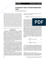 Bar Pullout Tests and Seismic Tests of Small-Headed Barsin Beam-Column Joints