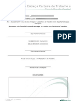 Formulário de Protocolo Com Recibo Da Carteira de Trabalho (RH)