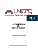 Plan de Estudio Criminología UNICEQ