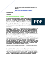 A História Da Comunicação Empresarial No Brasil