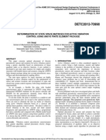 Determination of State Space Matrices For Active Vibration