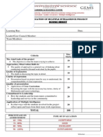 Score Sheet Topic Learning Bay: Date: Leader/Core Council Member: Team Members